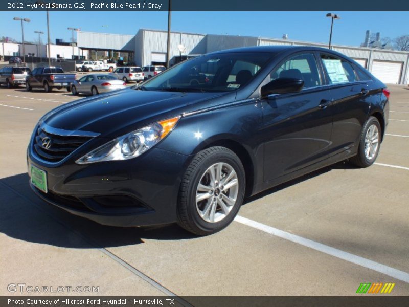 Pacific Blue Pearl / Gray 2012 Hyundai Sonata GLS