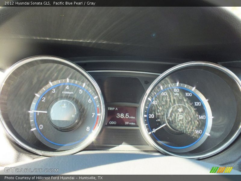 Pacific Blue Pearl / Gray 2012 Hyundai Sonata GLS