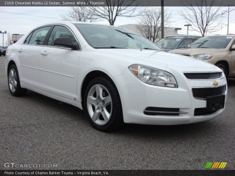 Summit White / Titanium 2009 Chevrolet Malibu LS Sedan