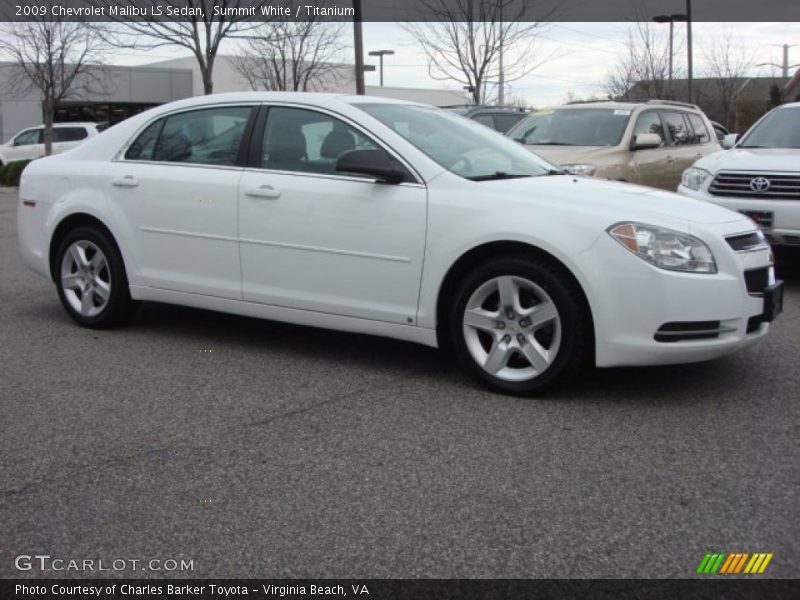 Summit White / Titanium 2009 Chevrolet Malibu LS Sedan
