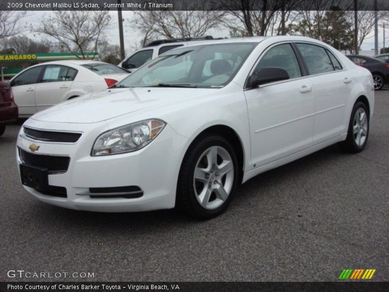 Summit White / Titanium 2009 Chevrolet Malibu LS Sedan