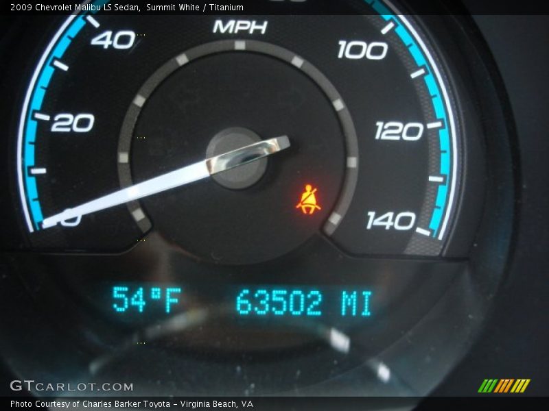 Summit White / Titanium 2009 Chevrolet Malibu LS Sedan