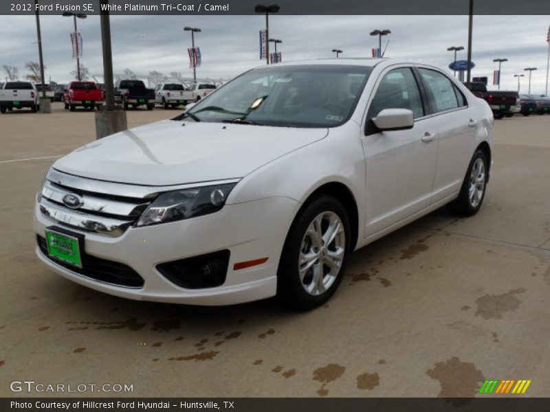 White Platinum Tri-Coat / Camel 2012 Ford Fusion SE