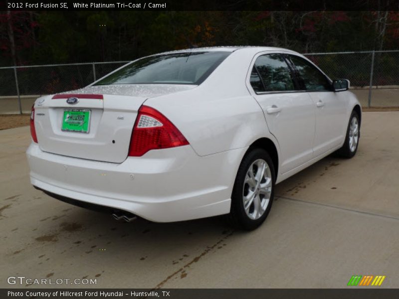 White Platinum Tri-Coat / Camel 2012 Ford Fusion SE