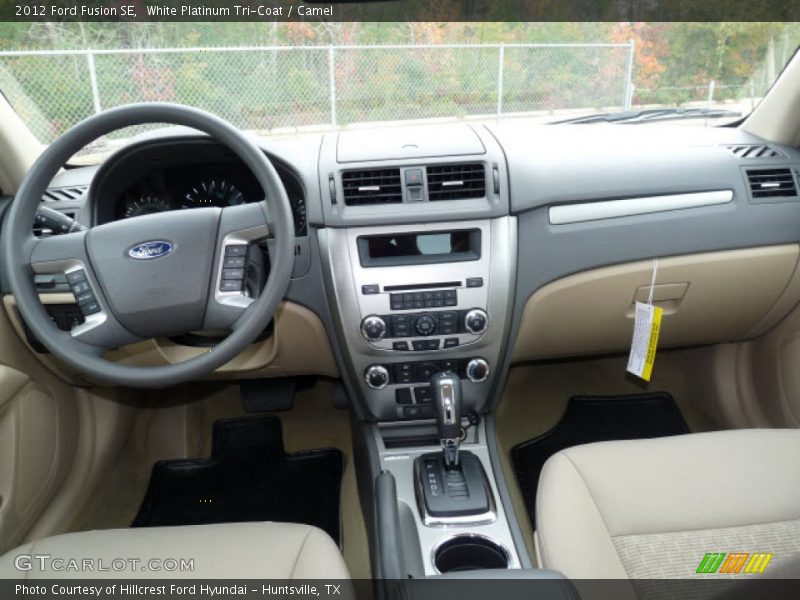White Platinum Tri-Coat / Camel 2012 Ford Fusion SE