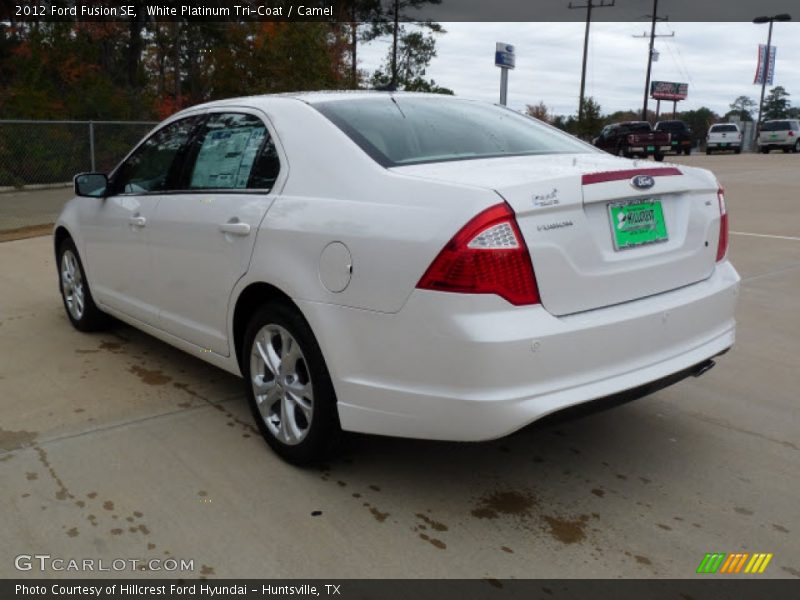 White Platinum Tri-Coat / Camel 2012 Ford Fusion SE