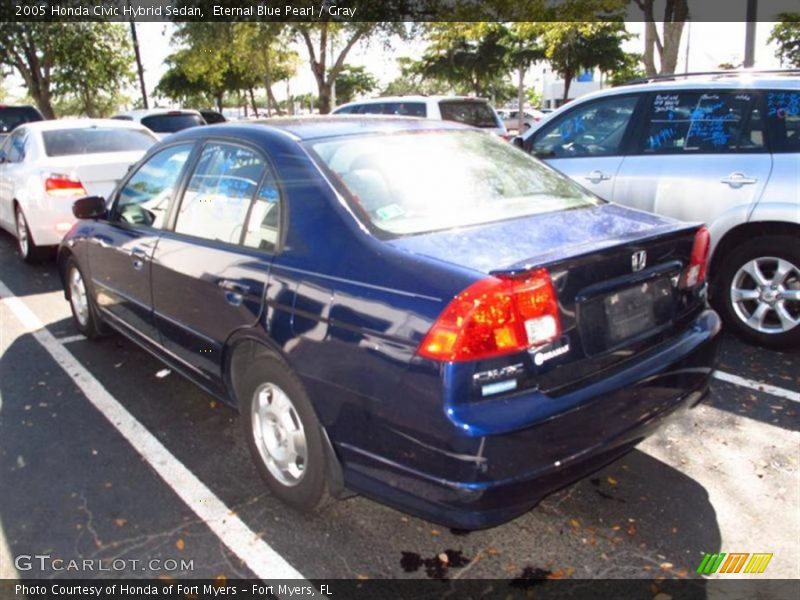Eternal Blue Pearl / Gray 2005 Honda Civic Hybrid Sedan