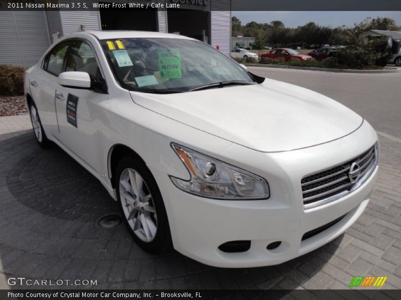 Winter Frost White / Cafe Latte 2011 Nissan Maxima 3.5 S