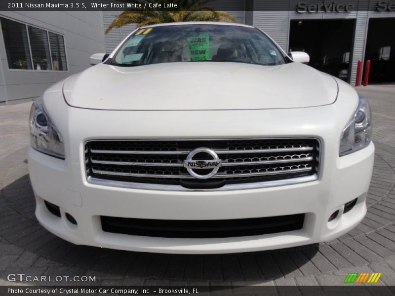 Winter Frost White / Cafe Latte 2011 Nissan Maxima 3.5 S