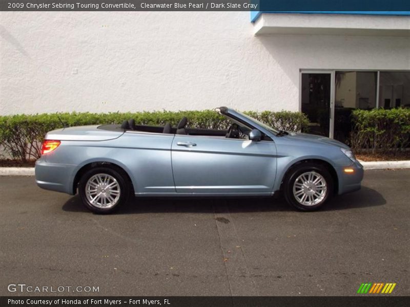 Clearwater Blue Pearl / Dark Slate Gray 2009 Chrysler Sebring Touring Convertible