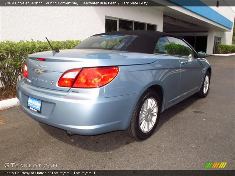 Clearwater Blue Pearl / Dark Slate Gray 2009 Chrysler Sebring Touring Convertible