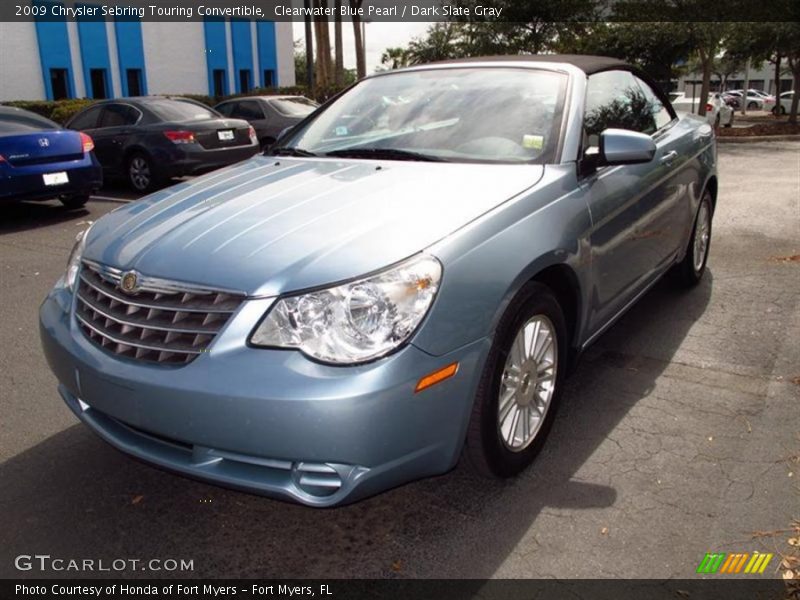 Clearwater Blue Pearl / Dark Slate Gray 2009 Chrysler Sebring Touring Convertible