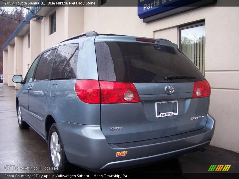 Blue Mirage Metallic / Stone 2007 Toyota Sienna LE