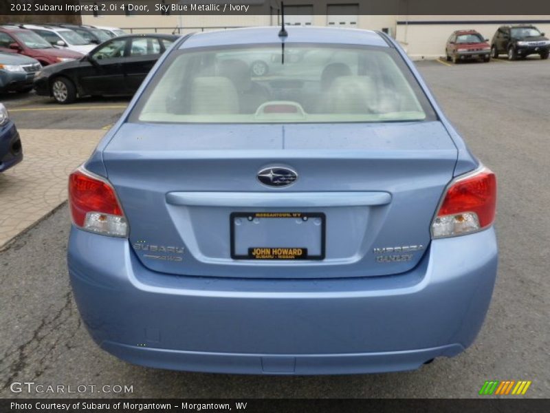 Sky Blue Metallic / Ivory 2012 Subaru Impreza 2.0i 4 Door