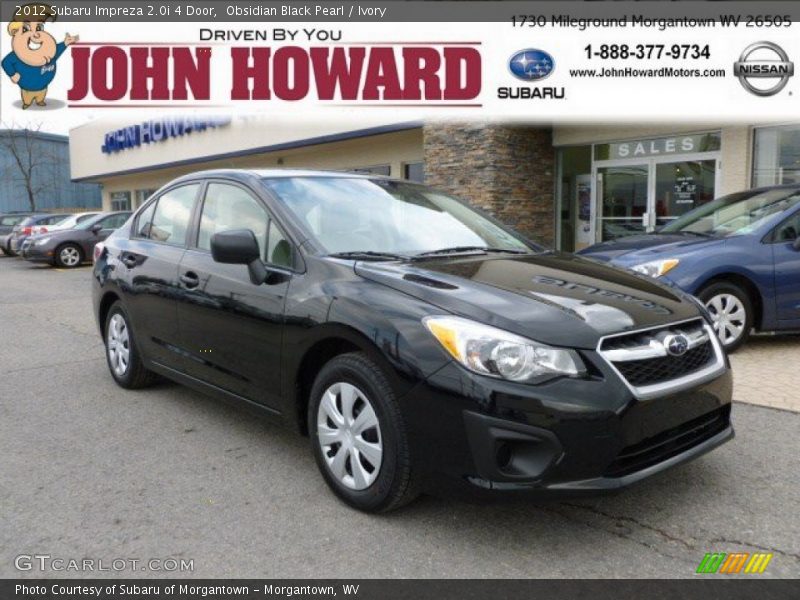 Obsidian Black Pearl / Ivory 2012 Subaru Impreza 2.0i 4 Door