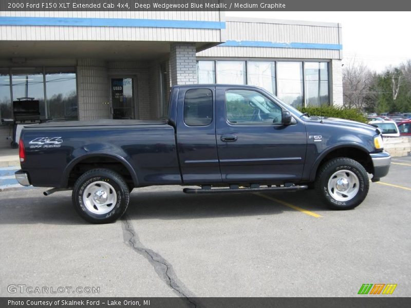 Deep Wedgewood Blue Metallic / Medium Graphite 2000 Ford F150 XLT Extended Cab 4x4