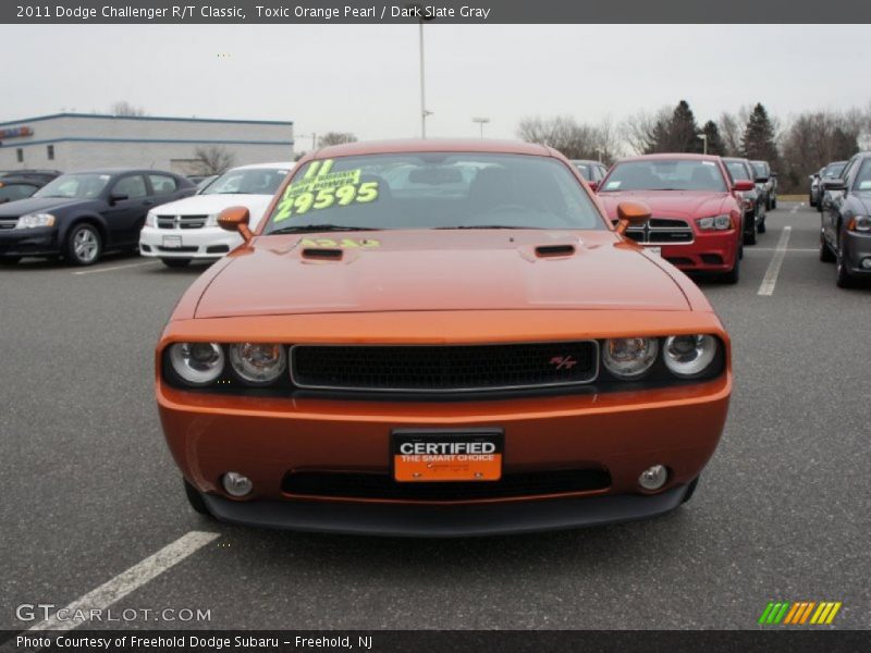 Toxic Orange Pearl / Dark Slate Gray 2011 Dodge Challenger R/T Classic