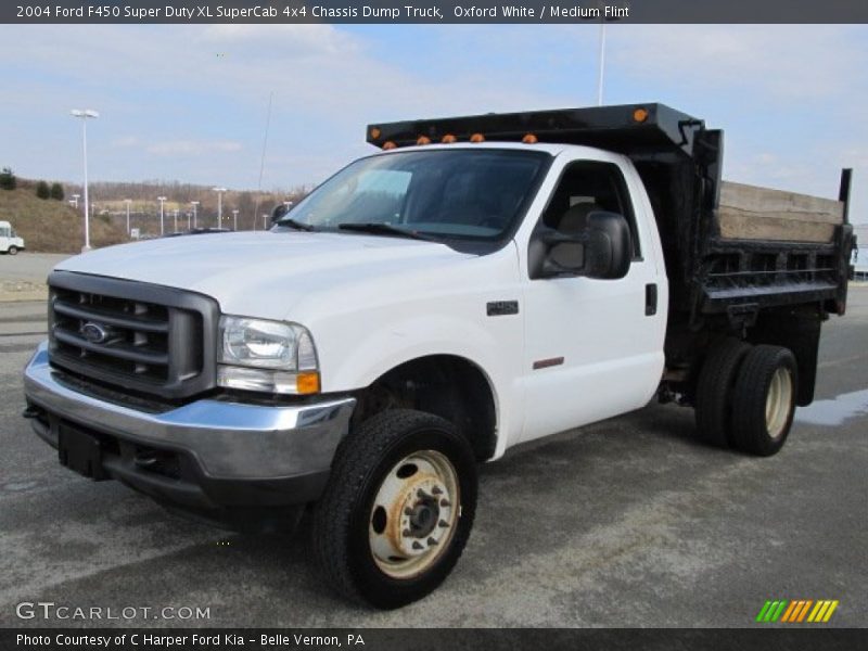 Oxford White / Medium Flint 2004 Ford F450 Super Duty XL SuperCab 4x4 Chassis Dump Truck