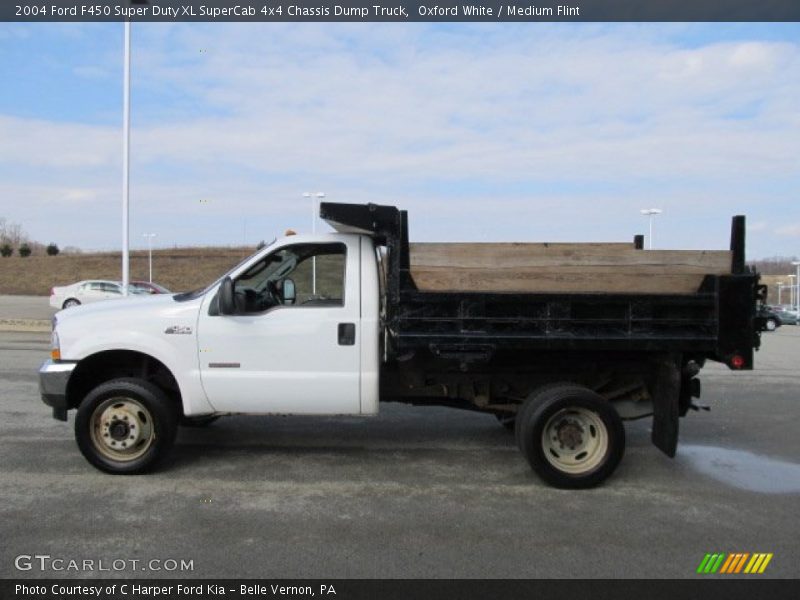 Oxford White / Medium Flint 2004 Ford F450 Super Duty XL SuperCab 4x4 Chassis Dump Truck