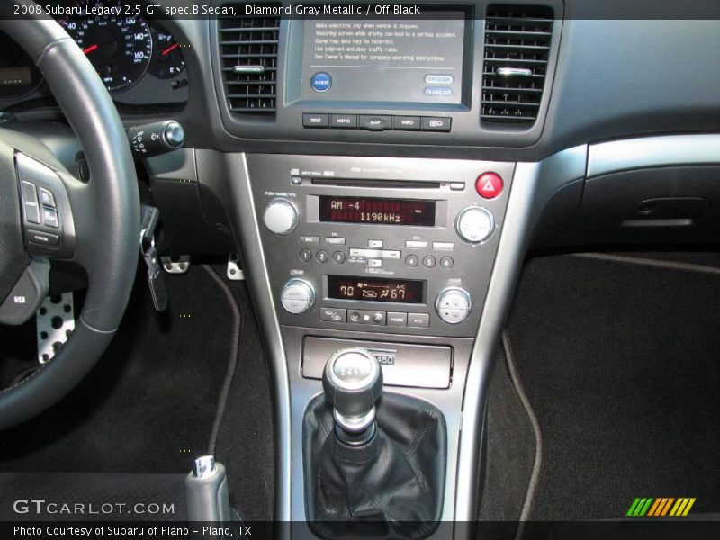 Controls of 2008 Legacy 2.5 GT spec.B Sedan