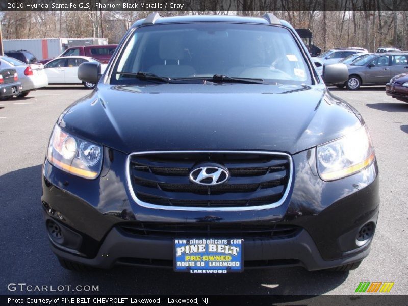 Phantom Black Metallic / Gray 2010 Hyundai Santa Fe GLS