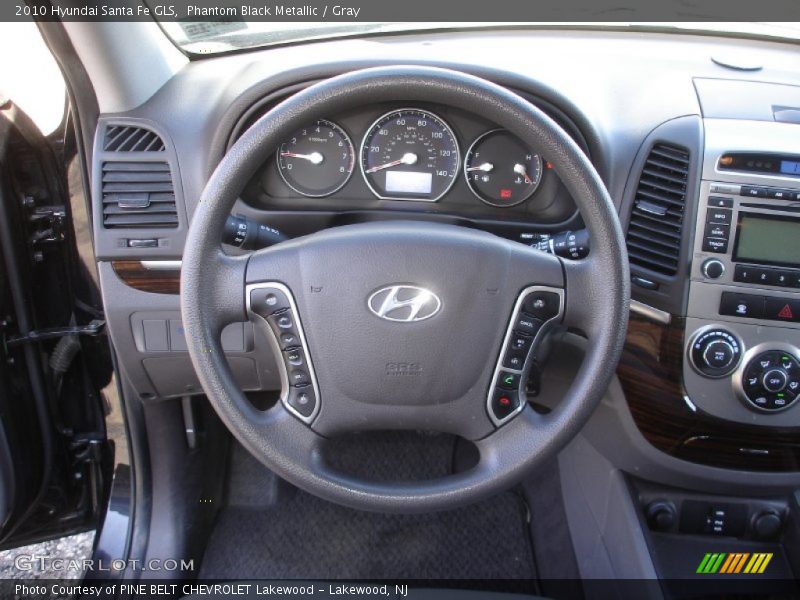 Phantom Black Metallic / Gray 2010 Hyundai Santa Fe GLS
