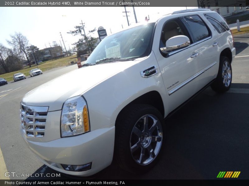 White Diamond Tricoat / Cashmere/Cocoa 2012 Cadillac Escalade Hybrid 4WD