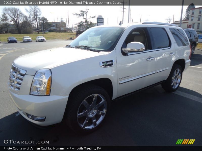 White Diamond Tricoat / Cashmere/Cocoa 2012 Cadillac Escalade Hybrid 4WD