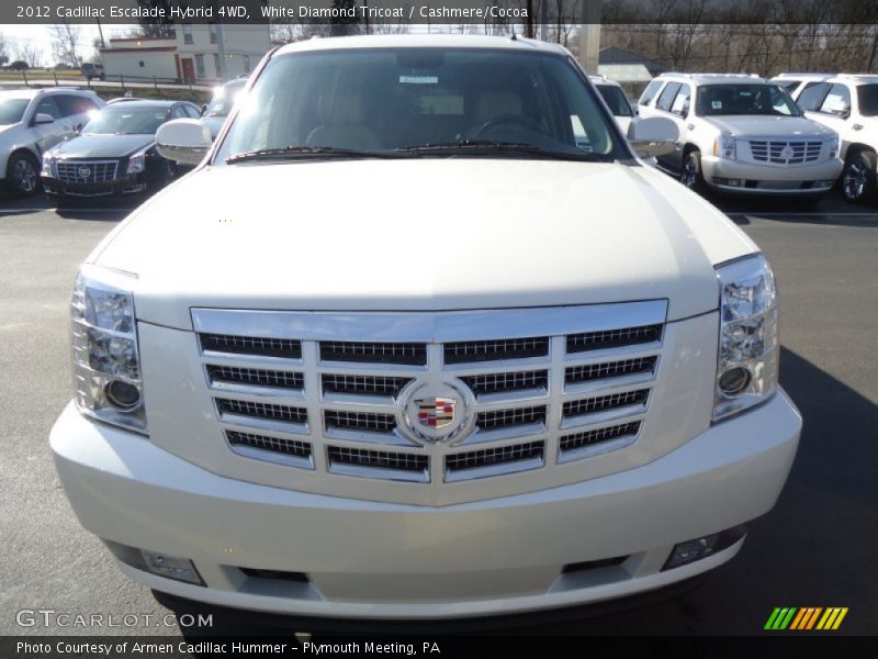 White Diamond Tricoat / Cashmere/Cocoa 2012 Cadillac Escalade Hybrid 4WD