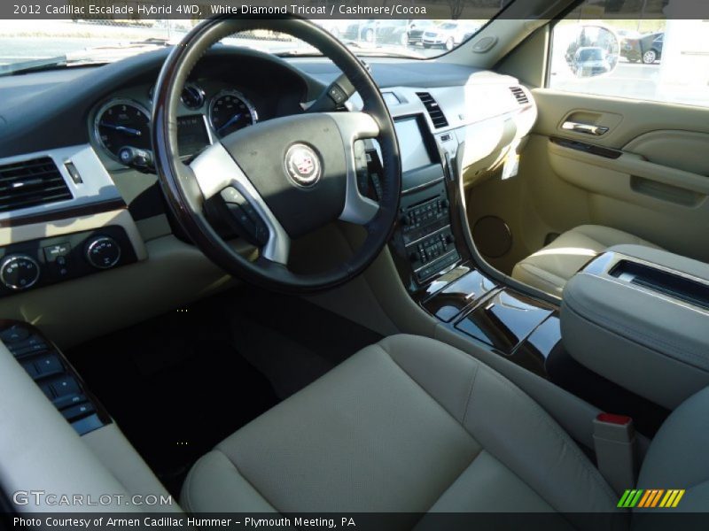 White Diamond Tricoat / Cashmere/Cocoa 2012 Cadillac Escalade Hybrid 4WD