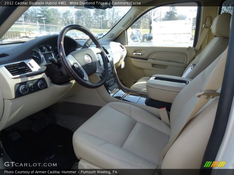 White Diamond Tricoat / Cashmere/Cocoa 2012 Cadillac Escalade Hybrid 4WD