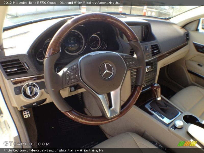 Diamond White Metallic / Almond/Mocha 2012 Mercedes-Benz E 550 Coupe