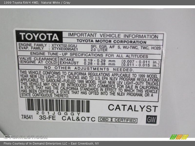Natural White / Gray 1999 Toyota RAV4 4WD