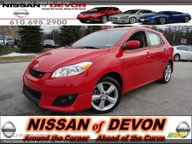 Radiant Red / Ash Gray 2009 Toyota Matrix S