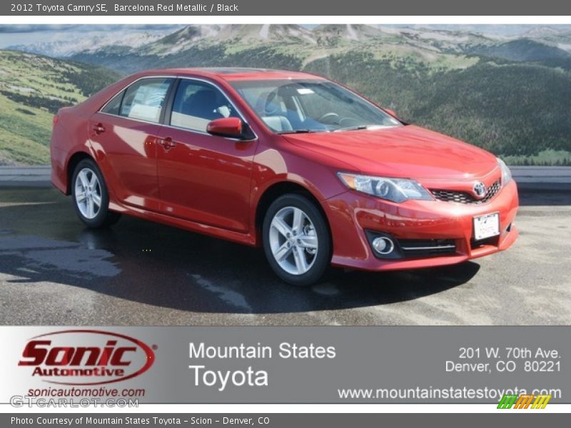 Barcelona Red Metallic / Black 2012 Toyota Camry SE