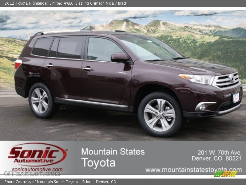 Sizzling Crimson Mica / Black 2012 Toyota Highlander Limited 4WD