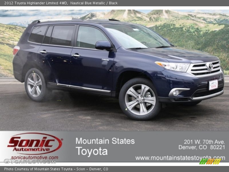 Nautical Blue Metallic / Black 2012 Toyota Highlander Limited 4WD