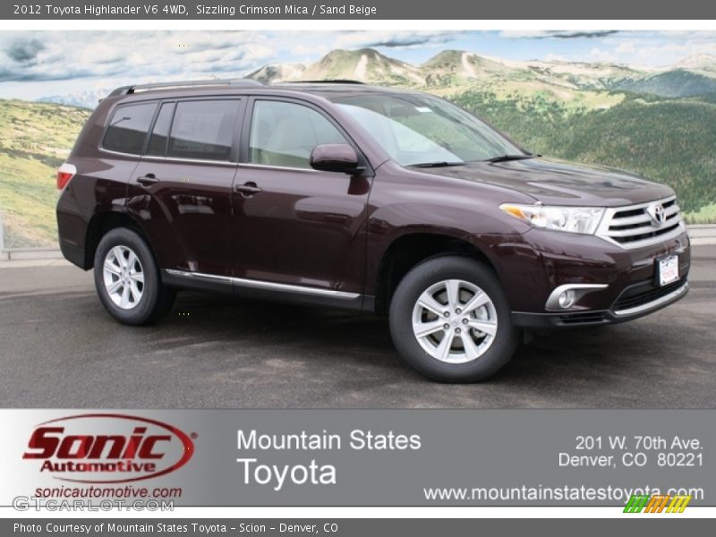 Sizzling Crimson Mica / Sand Beige 2012 Toyota Highlander V6 4WD