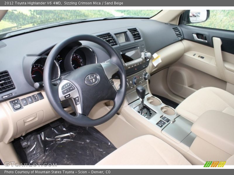 Sizzling Crimson Mica / Sand Beige 2012 Toyota Highlander V6 4WD