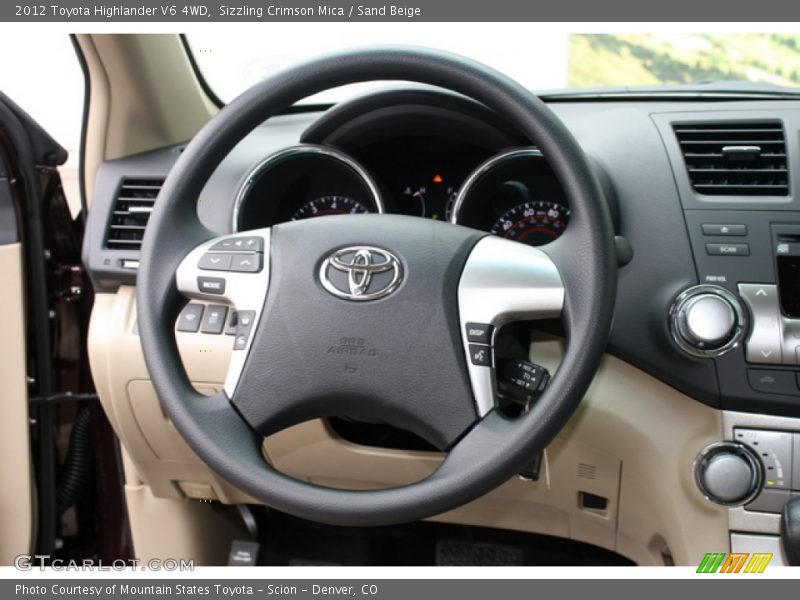 Sizzling Crimson Mica / Sand Beige 2012 Toyota Highlander V6 4WD