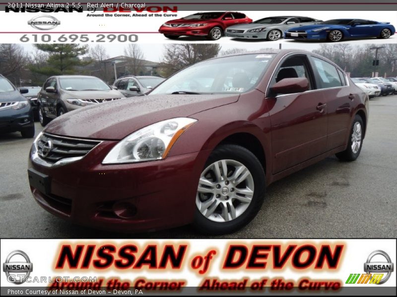 Red Alert / Charcoal 2011 Nissan Altima 2.5 S