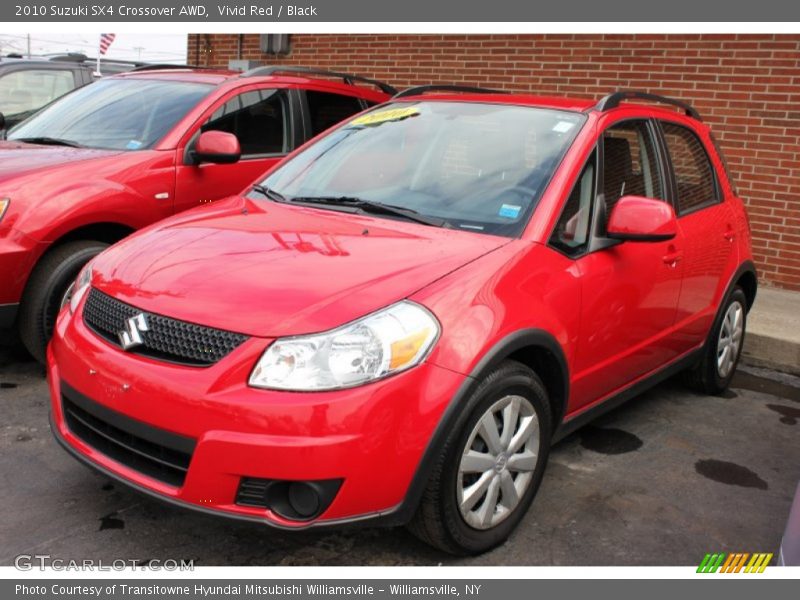 Vivid Red / Black 2010 Suzuki SX4 Crossover AWD
