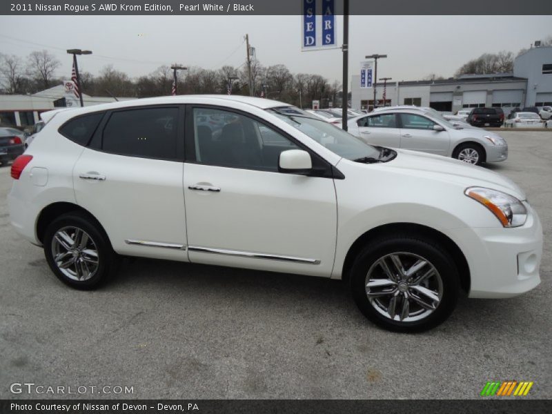 Pearl White / Black 2011 Nissan Rogue S AWD Krom Edition