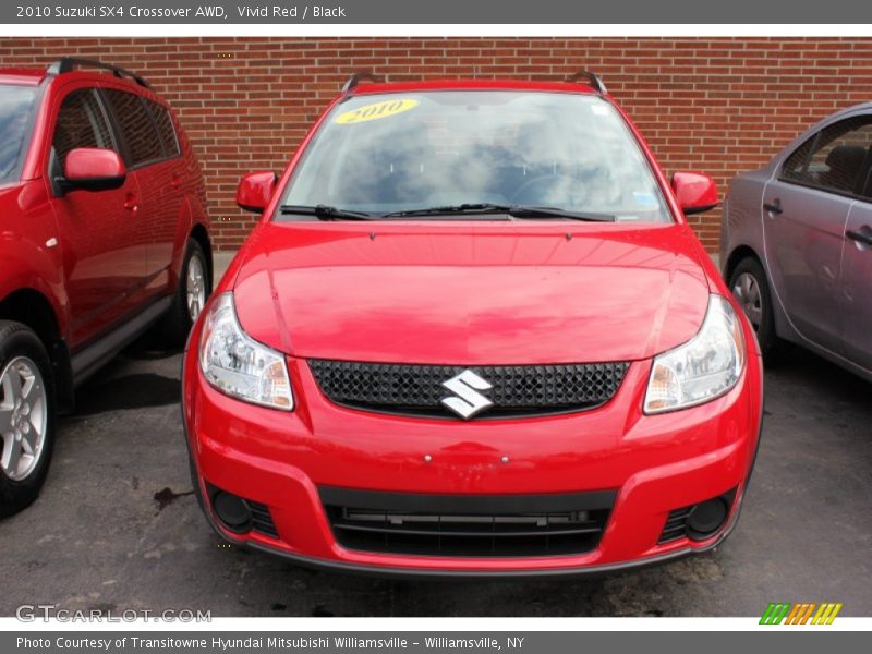 Vivid Red / Black 2010 Suzuki SX4 Crossover AWD