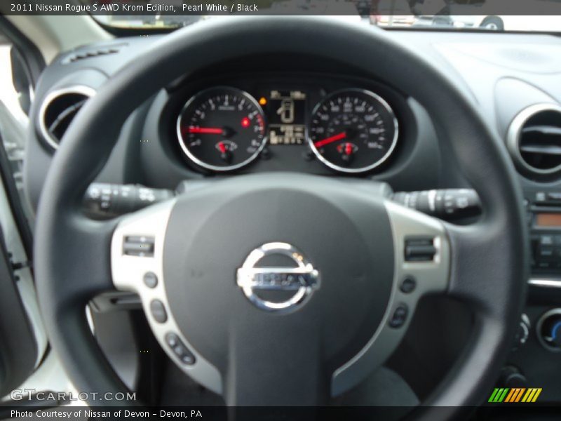 Pearl White / Black 2011 Nissan Rogue S AWD Krom Edition