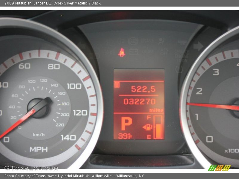 Apex Silver Metallic / Black 2009 Mitsubishi Lancer DE