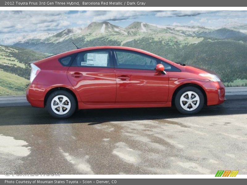 Barcelona Red Metallic / Dark Gray 2012 Toyota Prius 3rd Gen Three Hybrid