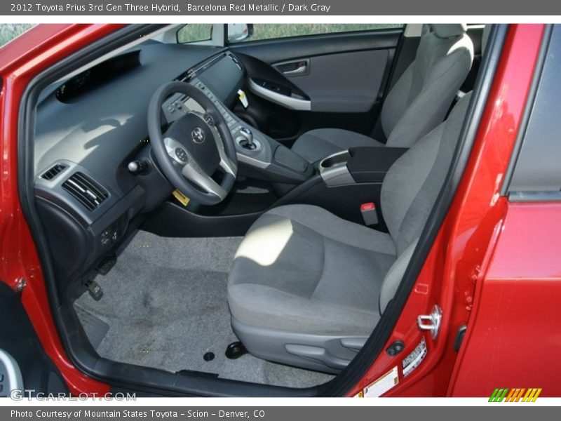 Barcelona Red Metallic / Dark Gray 2012 Toyota Prius 3rd Gen Three Hybrid