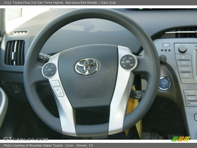 Barcelona Red Metallic / Dark Gray 2012 Toyota Prius 3rd Gen Three Hybrid