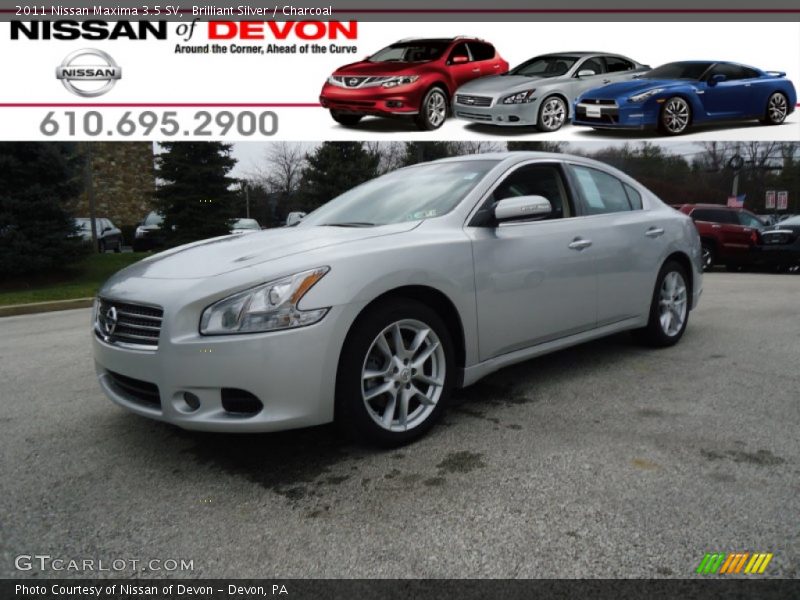 Brilliant Silver / Charcoal 2011 Nissan Maxima 3.5 SV